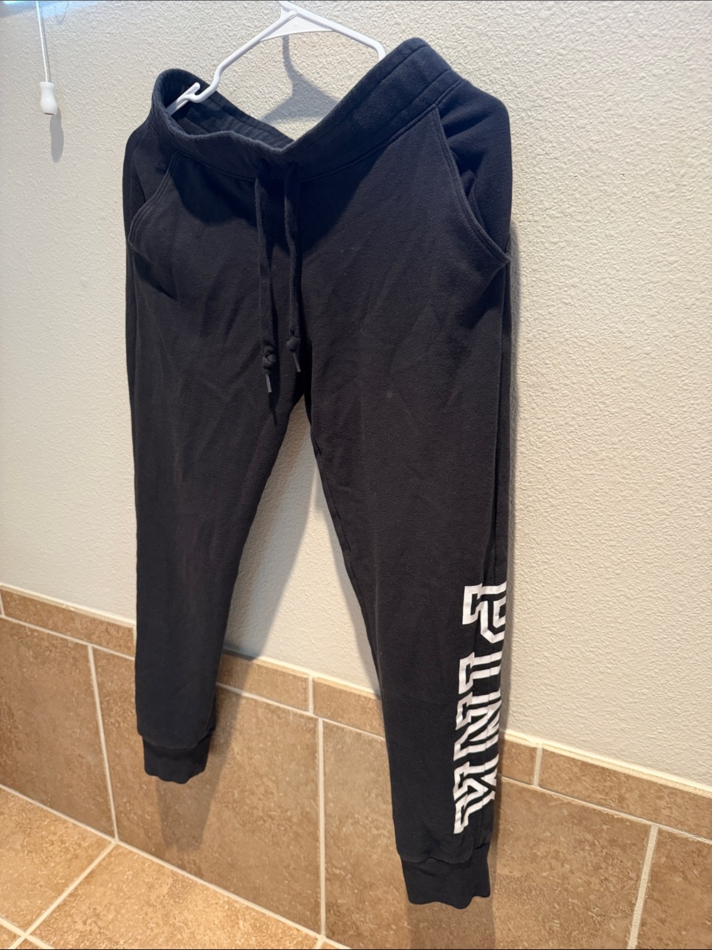 PINK Victoria's Secret Black Sweatshirt with White Label